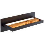 Brilliant Chaumont Wandleuchte Aluminium Metall Holz Schwarz 8W 930lm - 830 Warmweiß