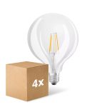 Mehrfachpackung 4x Osram SuperStar LED E27 Globe 125mm Fadenlampe Klar 7W 806lm - 822-827 Dim To Warm | Dimmbar - Ersatz Für 60W