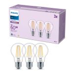 Mehrfachpackung 3x Philips Glühbirne LED E27 Birne Fadenlampe Klar 7W 850lm - 840 Kaltweiß