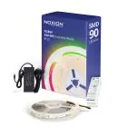 Noxion LED-Streifen Naga 5 Meter Komplettset - Smart Wifi - 24V - 90LEDs/m - 12W/m - RGBW - 930-965 Abstimmbares Weiß | 12mm - IP20 - Höchste Farbwiedergabe - SMD2835+SMD5050