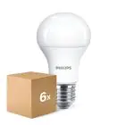 Mehrfachpackung 6x Philips  CorePro LED Glühbirne E27 Birne Matt 10W 1055lm - 827 Extra Warmweiß | Ersatz Für 75W